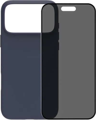 BlueBuilt Protective Backcover mit MagSafe iPhone 17 Pro Max Blau + BlueBuilt iPhone 17 Pro Max Panzerglas mit Blickschutzfilter