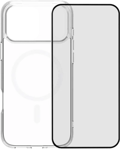 BlueBuilt Protective Backcover mit MagSafe iPhone 17 Pro Max Transparent + BlueBuilt iPhone 17 Pro Max Panzerglas