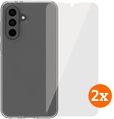 BlueBuilt Protective Backcover Samsung Galaxy A56 Transparent + Displayschutz Doppelpack