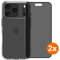 BlueBuilt Protective Cover iPhone 17 Pro Transparent + Privacy Displayschutz Doppelpack