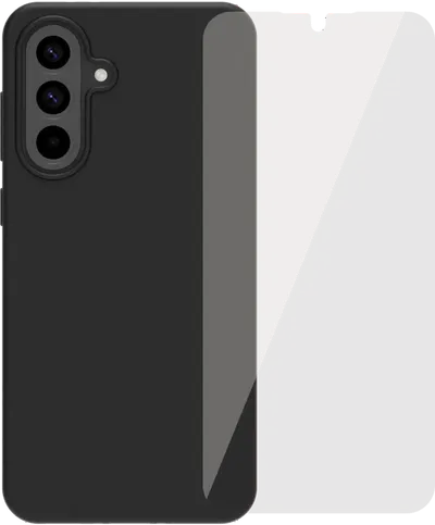 BlueBuilt Samsung Galaxy A56 Backcover Schwarz + BlueBuilt Panzerglas