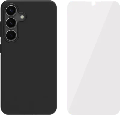 BlueBuilt Samsung Galaxy S25 Backcover Schwarz + Panzerglas