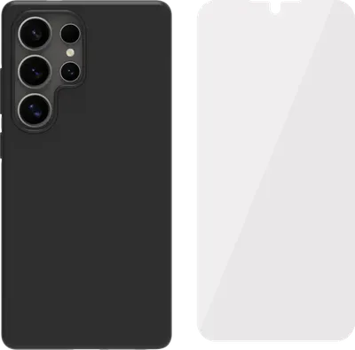 BlueBuilt Samsung Galaxy S25 Ultra Backcover Schwarz + BlueBuilt Panzerglas