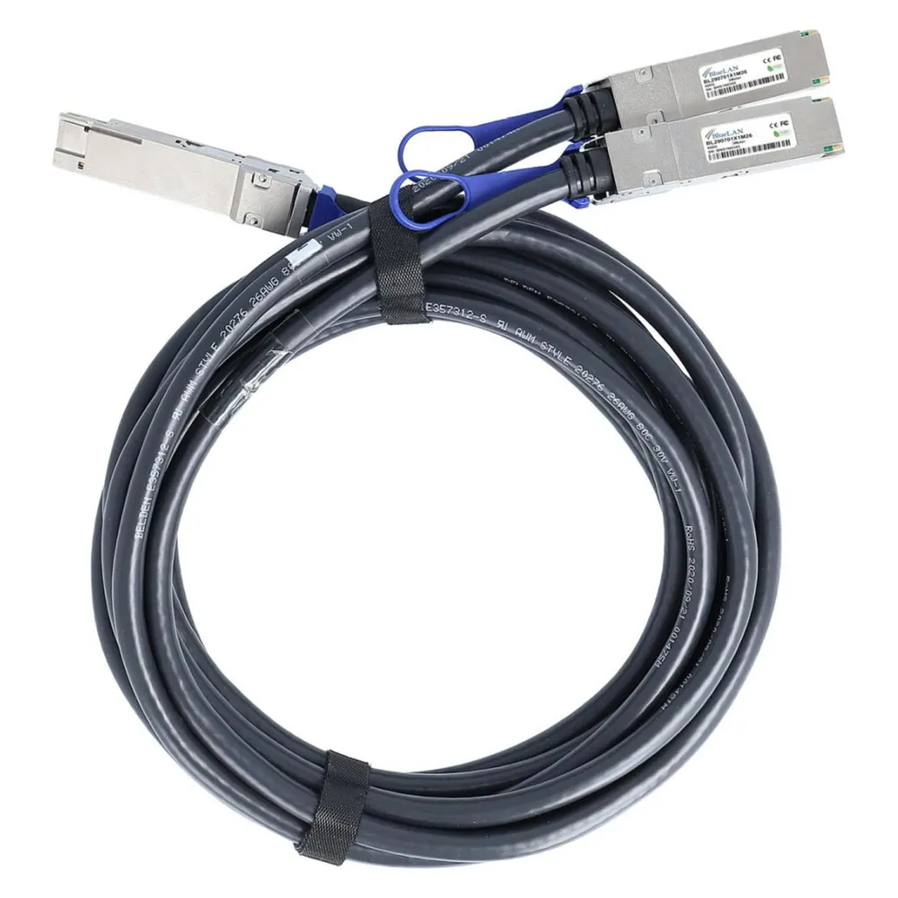 BlueLAN Juniper QDD-2X200G-2M kompatibles Breakout DAC QSFP-DD/2xQSFP56 BL290701X2M26