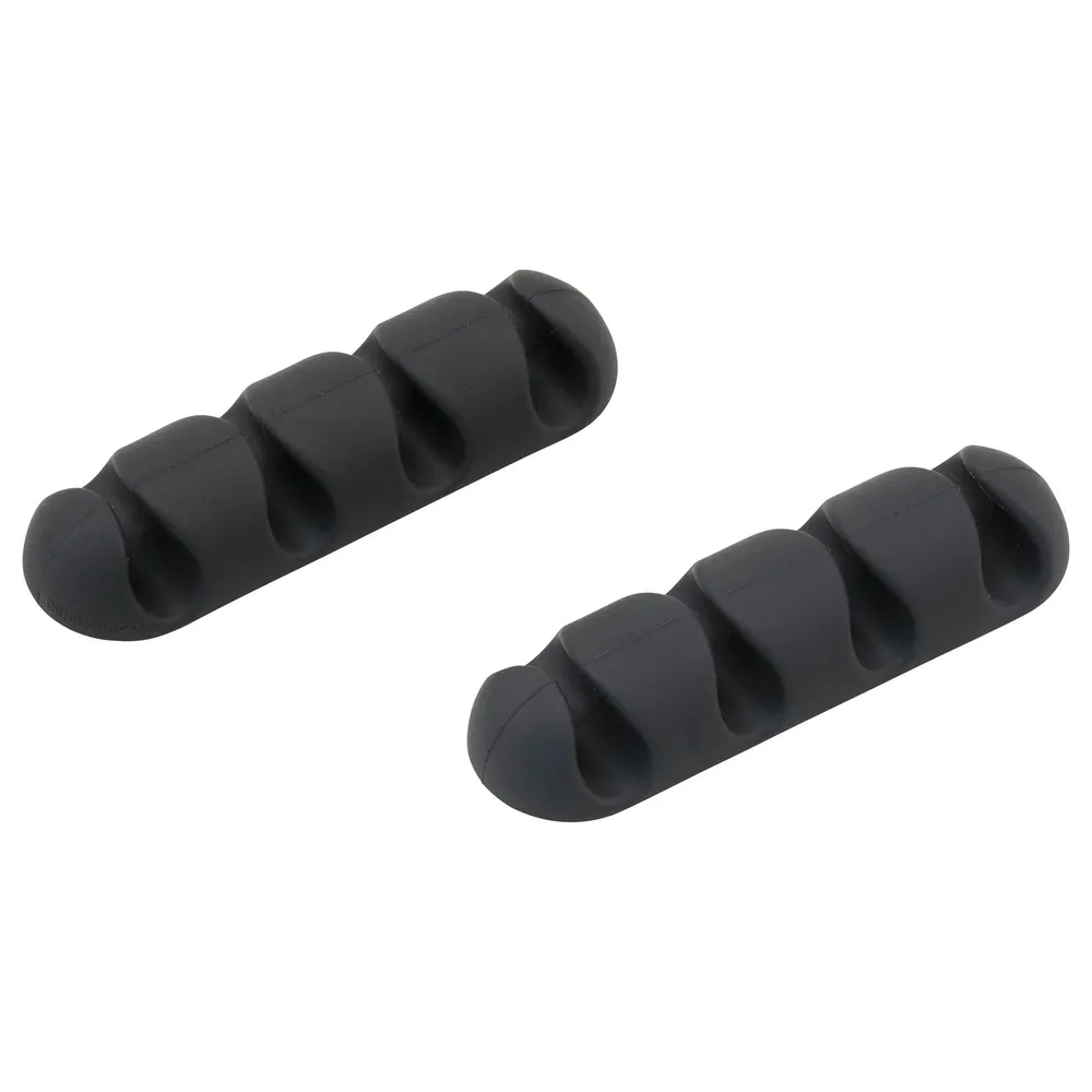 bluelounge CableDrop Multi Kabelclip für 4 Kabel, Schwarz, 2er-Pack