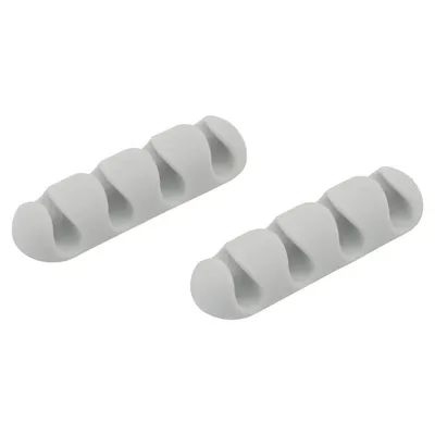 bluelounge CableDrop Multi Kabelclip für 4 Kabel, Weiß, 2er-Pack