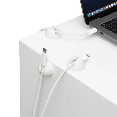 bluelounge CableDrop Kabelclips, Weiß, 6er-Pack