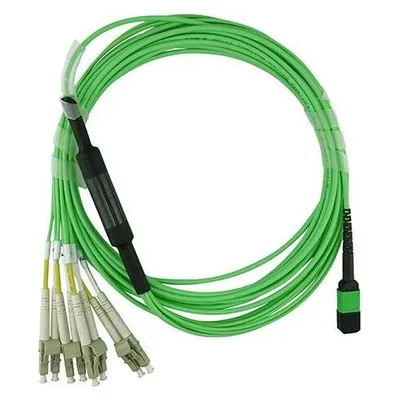 BlueOptics LWL MPO/4xLC Breakout Kabel OM5 50 Meter
