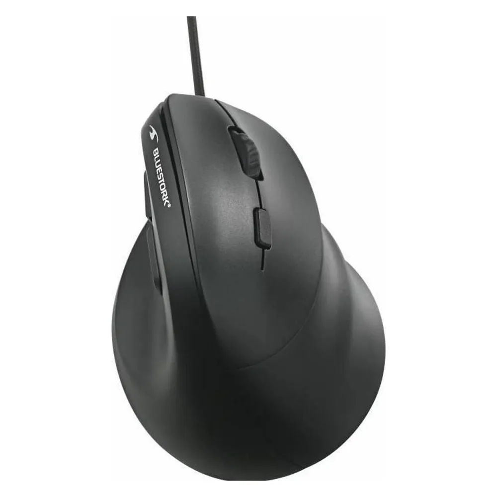 Maus Bluestork M-W-ERGO-LUMI Kabelgebunden 3600DPI Schwarz RGB Ergonomisch