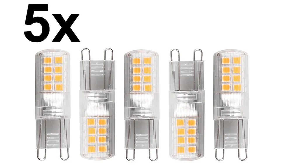 BLULAXA LED-Stiftsockellampe, EEK: E, G9, 2,6W, 320lm, 3000K, 5 Stück
