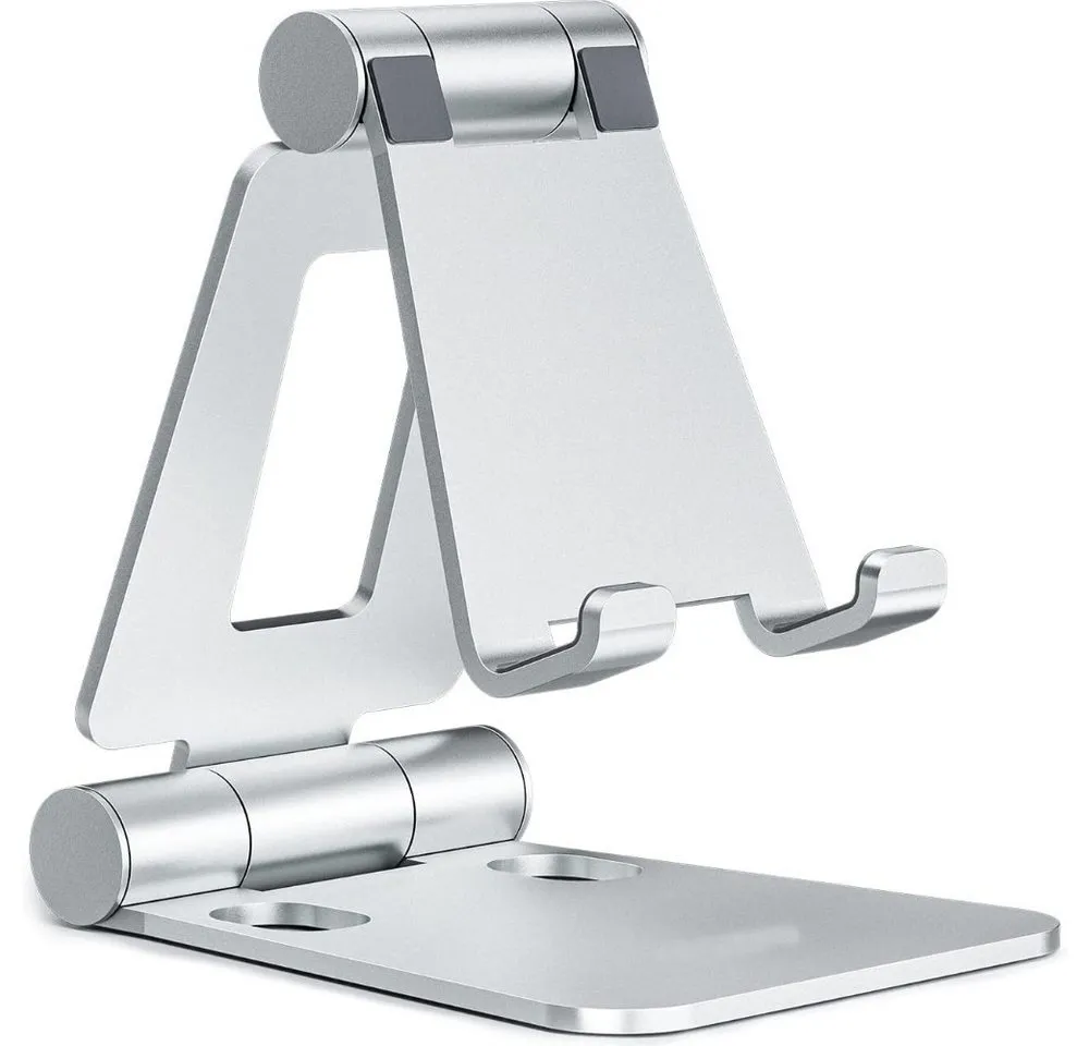 Blusmart Smartphone-Halterung Verstellbarer Handyhalter, (bis 8,00 Zoll, Faltdesign, tragbar und tragbar., Aus Aluminiumlegierung, robust und langlebig., Funktioniert auf allen Mobiltelefonen)