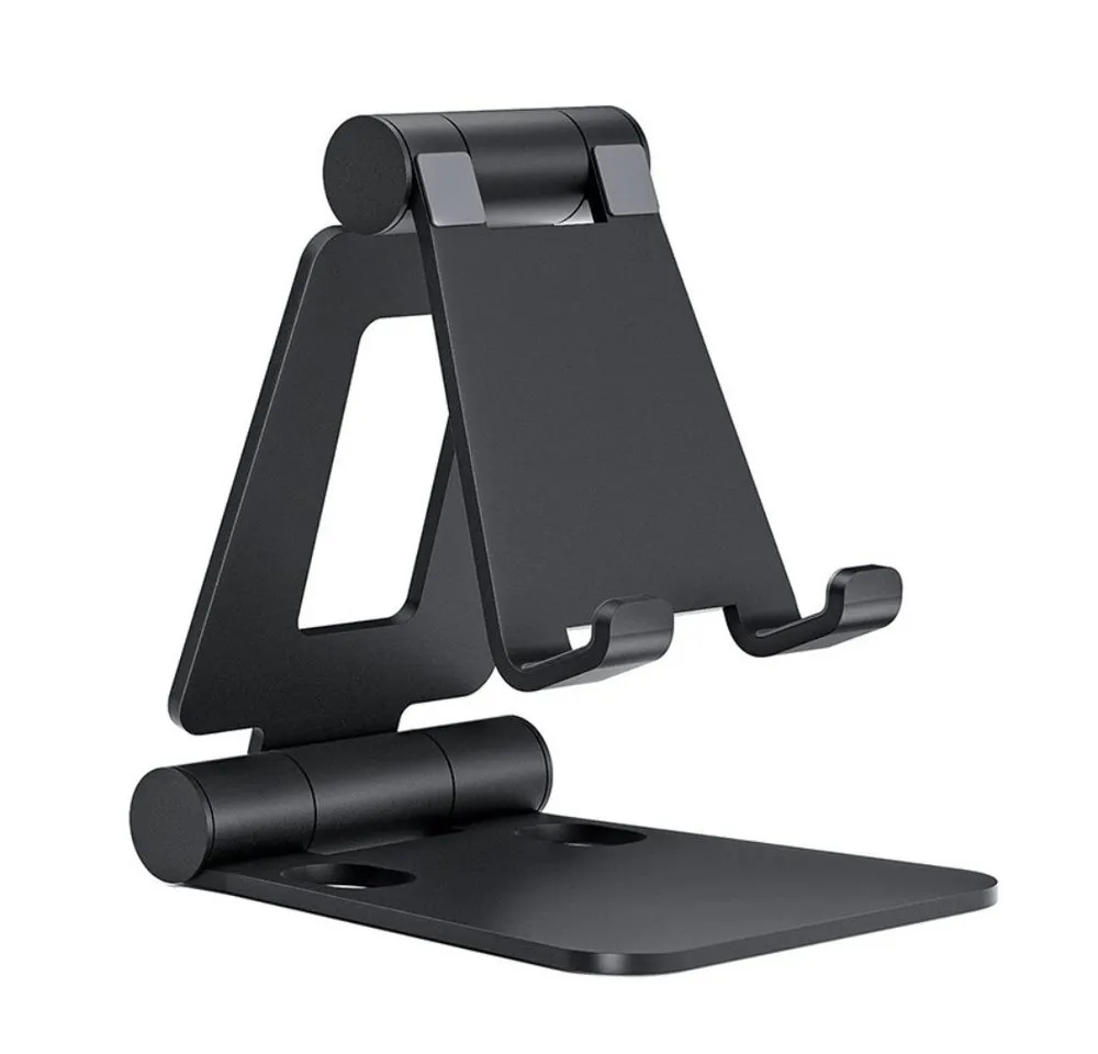 Blusmart Smartphone-Halterung Verstellbarer Handyhalter, (bis 8,00 Zoll, Faltdesign, tragbar und tragbar., Aus Aluminiumlegierung, robust und langlebig., Funktioniert auf allen Mobiltelefonen)