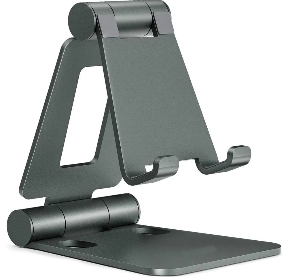 Blusmart Smartphone-Halterung Verstellbarer Handyhalter, (bis 8,00 Zoll, Faltdesign, tragbar und tragbar., Aus Aluminiumlegierung, robust und langlebig., Funktioniert auf allen Mobiltelefonen)