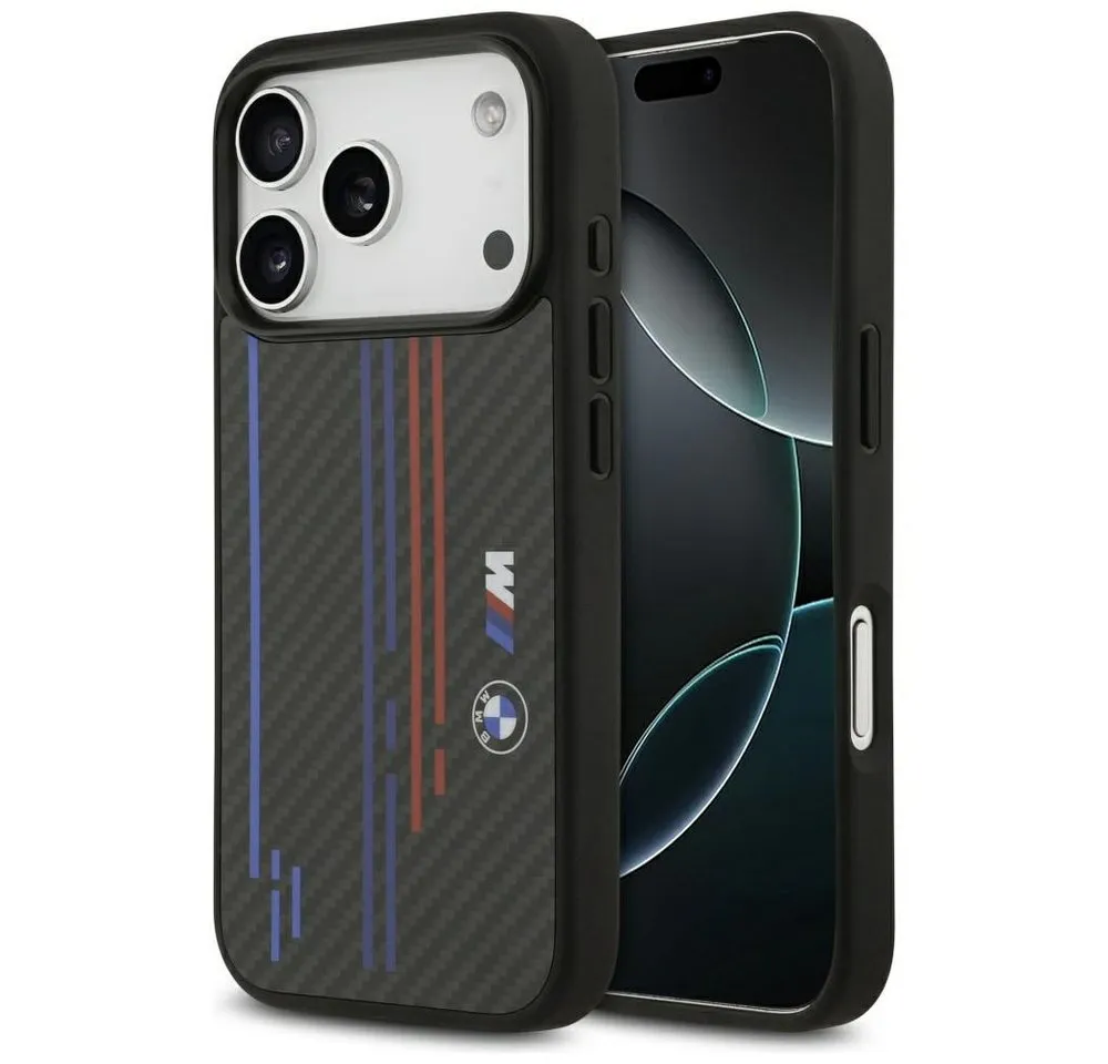 BMW Handyhülle Case iPhone 17 Pro MagSafe Kevlar schwarz Tricolor Logo 6