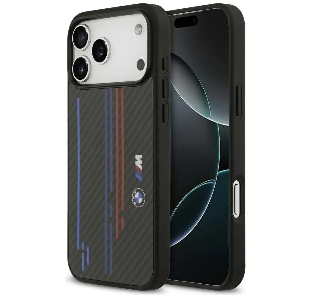 BMW Handyhülle Case iPhone 17 Pro Max MagSafe Kevlar schwarz Tricolor Logo 6