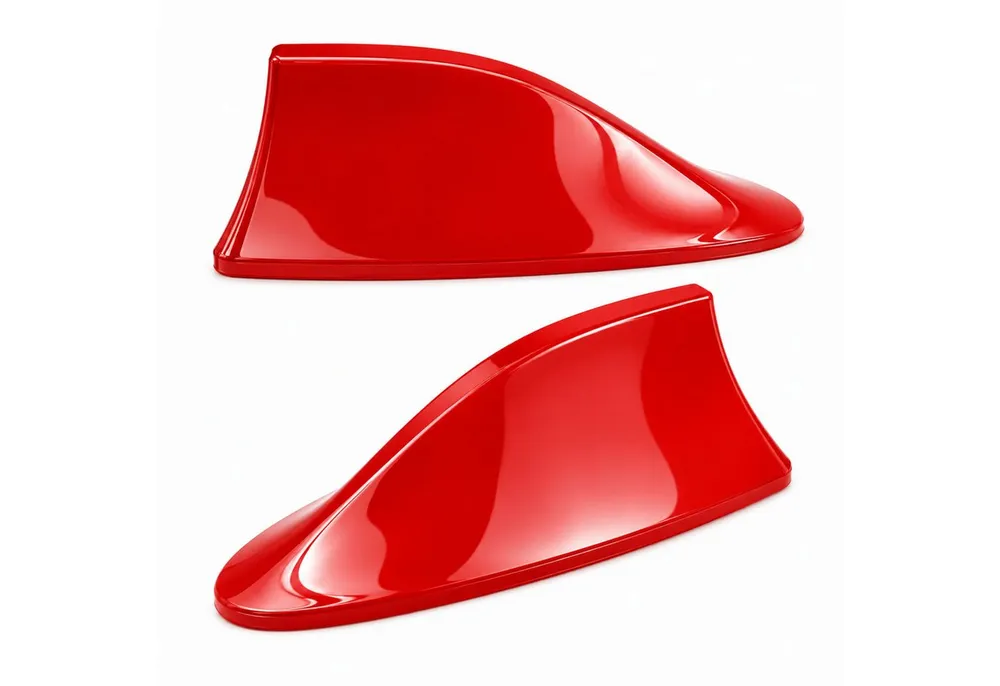 Bolwins A56C Universal Auto Shark Hai Antenne Dachantenne Haifisch Hochglanz Dachantenne (AM, FM, für Innenbereich und Außenbereich, Verstärkung: 5 dB), Passiver AM-/FM-Empfang Selbstklebende Montagefläche mit Klebepad
