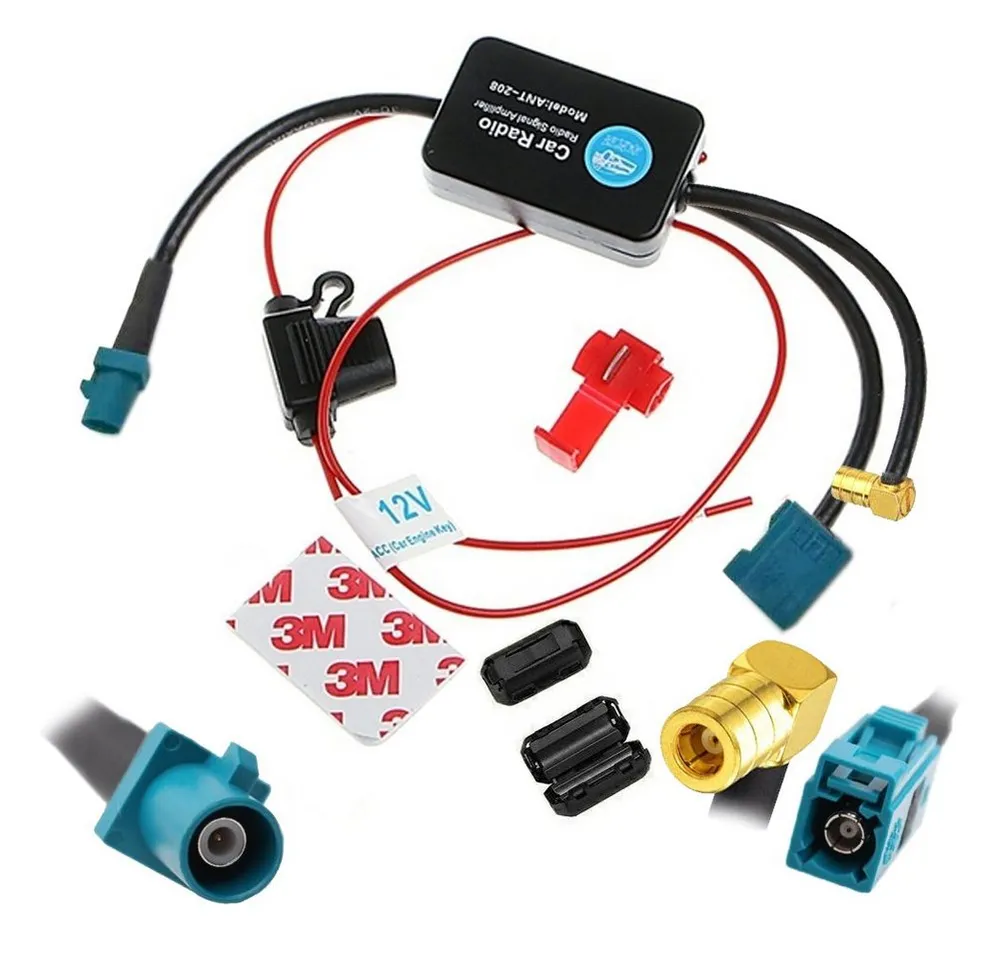 Bolwins A83 Auto Antennenverstärker für FM & DAB+ Radio 12V Fakra SMB Audioverstärker (Anzahl Kanäle: 1, 6 W, FM & DAB+, Signal Verstärkung)