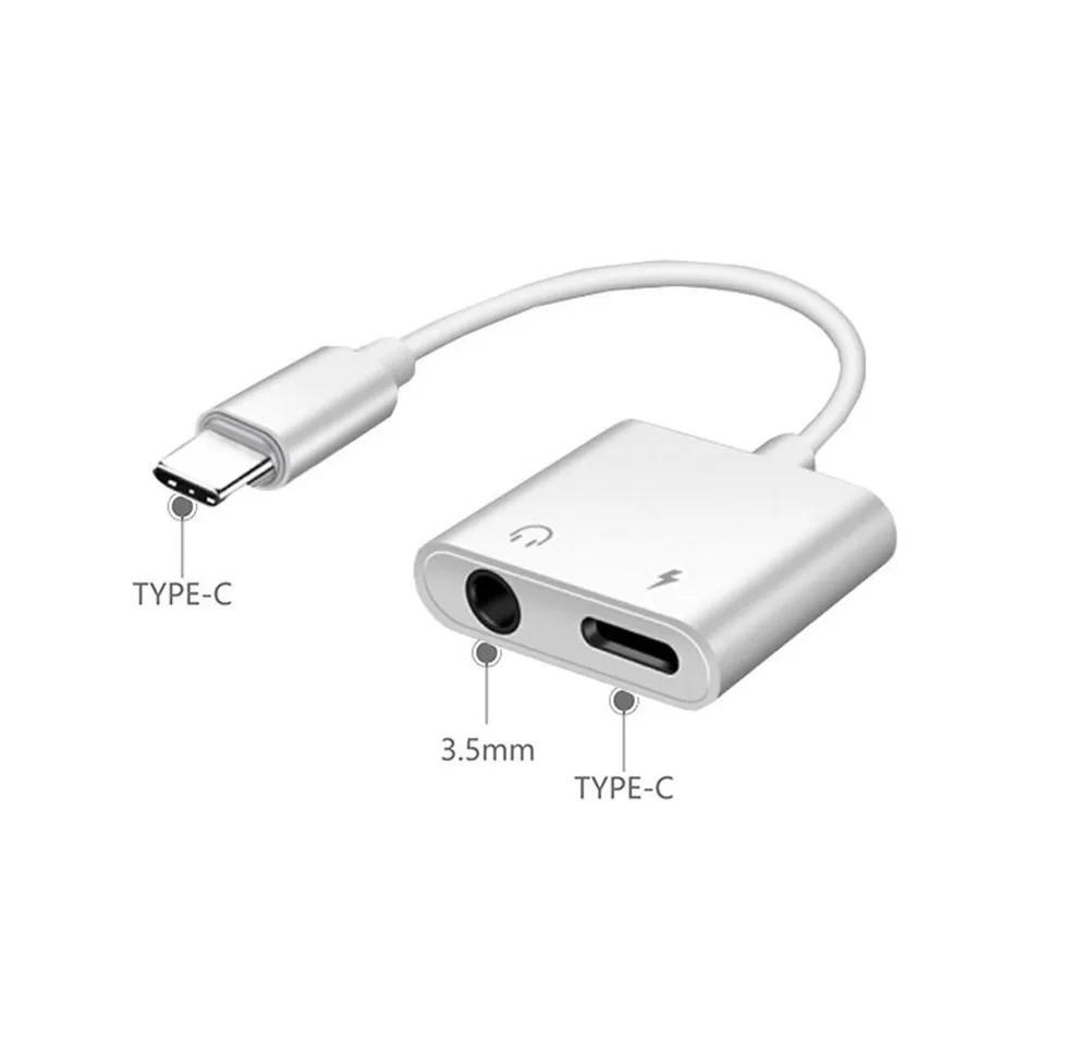 Bolwins B53 USB 3.1 Typ C Stecker zu 3,5mm +USB-C Audio Aufladen Kabel Adapter Audio-Kabel, USB 3.1 Typ C Stecker, 3,5mm, USB 3.1 Typ C (10 cm), Audio- & Ladefunktion 2-in-1 Adapter Plug & Play
