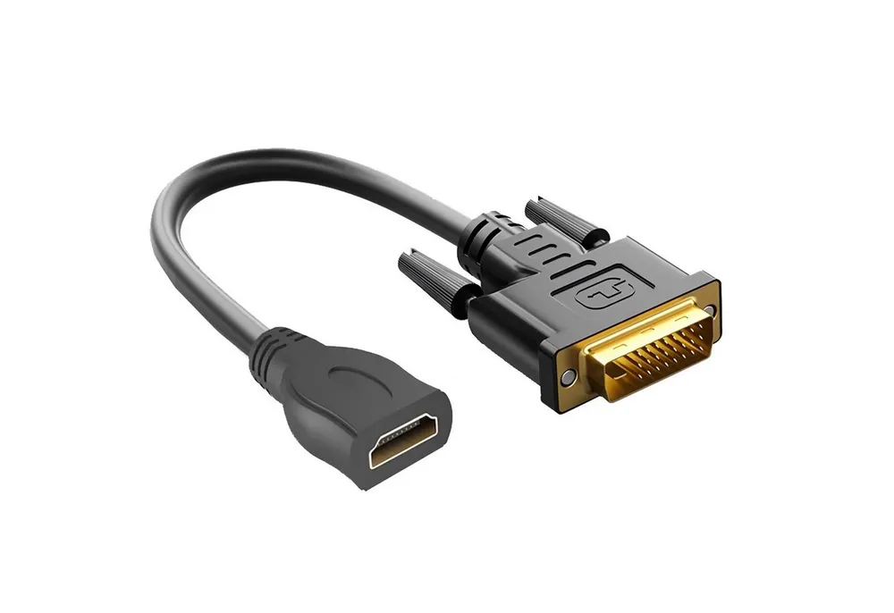Bolwins B93 DVI zu HDMI Adapter DVI-D (24+1) Stecker auf HDMI Buchse 4K FullHD Computer-Kabel, DVI, HDMI (30 cm), Videoübertragung 4K