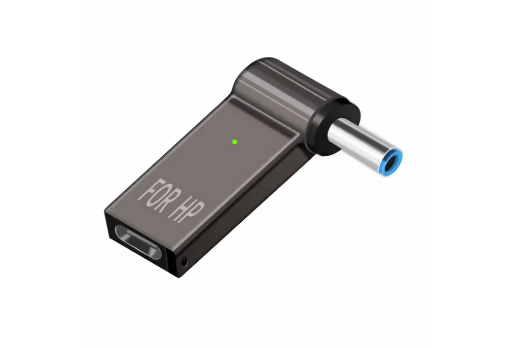 Bolwins C64 USB Typ-C zu DC mit PD Kabel Adapter für HP Laptop St 4,5*3,0mm Computer-Adapter USB-C Buchse zu DC-Stecker 4,5 × 3,0 mm, 0 cm, bis 100W Power Delivery, integrierter PD-Emulator