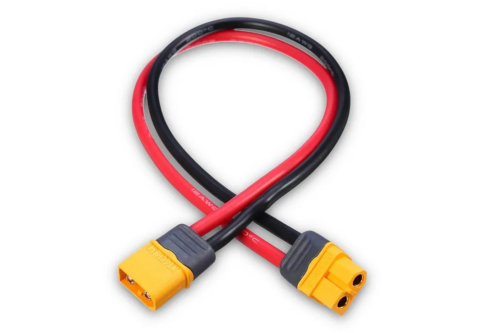 Bolwins C72 XT60H Buchse zu Stecker Strom Verlängerungskabel Adapterkabel 30cm Stromkabel, XT60 Stecker (männlich), XT60 Buchse (weiblich) (30 cm), Hochflexibles Silikonkabel, verlustarme XT60 Kontakte