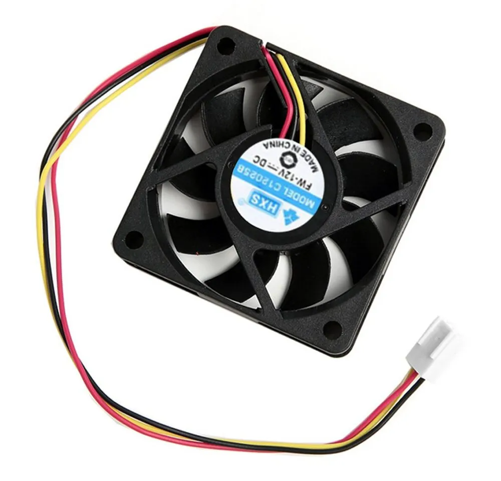 Bolwins Computer-Kühler R04 3pin 12V 60x60x15mm Brushless Lüfter Lüfterkühler Kühler Lüfter PC, 4500 RPM, leise 13 dB, langlebig, 3-Pin-Anschluss
