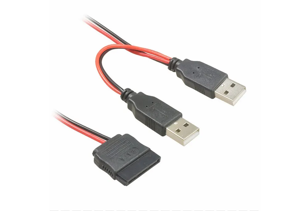 Bolwins D59 USB zu USB SATA 15pin Stromkabel Adapter Festplatte Kabel PC SSD Stromkabel, USB Stecker, USB Stecker + SATA 15-Pin Buchse (30 cm), Zusätzliche Stromversorgung über USB