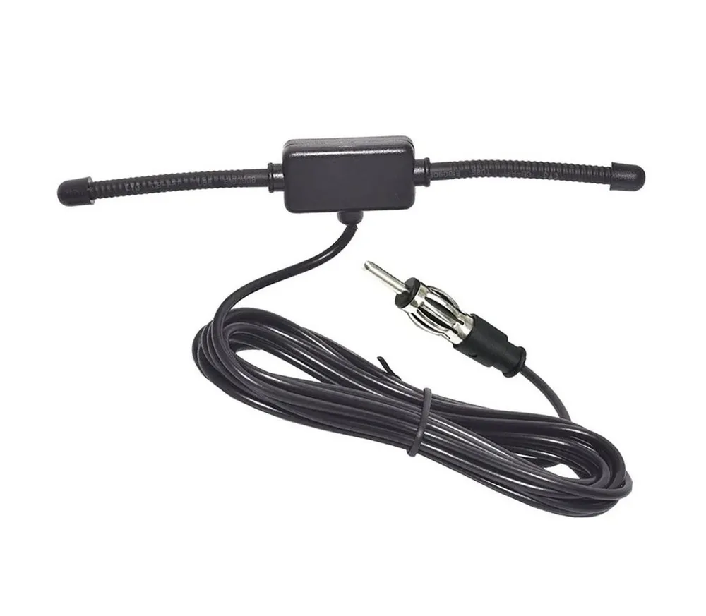 Bolwins E02 Auto Radioantenne FM Radio Antenne Patch Windschutzscheiben Paste Innenantenne (AM / FM, für Fahrzeuge (Auto, LKW, Boot, alle 12V-Fahrzeuge), Verstärkung: 5 dB), Elektronisch verstärkt, selbstklebende Klebeantenne