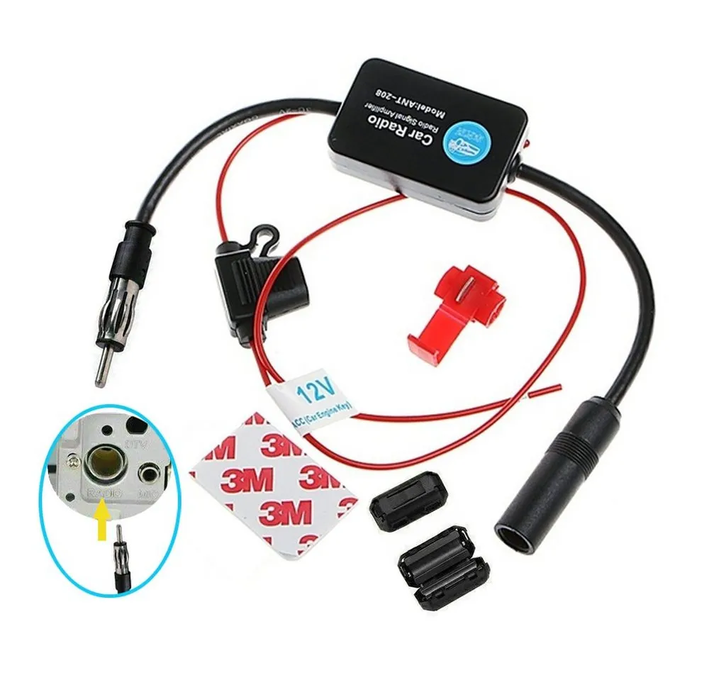 Bolwins F86 12V KFZ Auto Radio Antennenverstärker AM / FM Antenne Verstärker Audioverstärker (Anzahl Kanäle: 2, 0 W, FM/AM Signalverstärker, DIN-Stecker & DIN-Buchse)