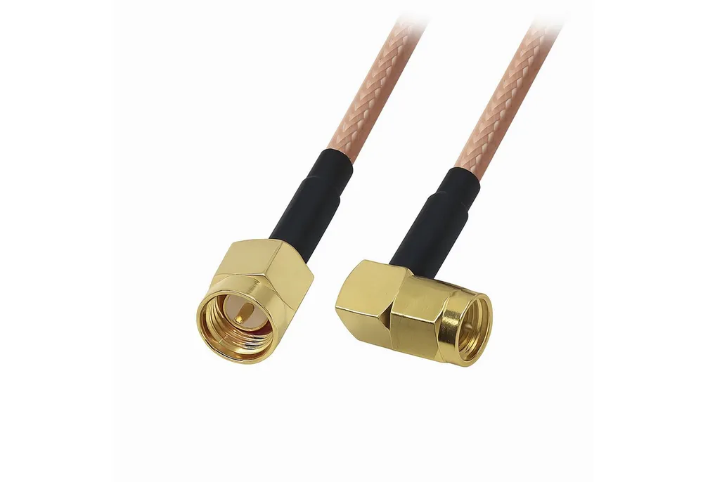 Bolwins F87 3m SMA zu SMA Stecker WLAN GPS Antennen Kabel Adapter Verlängerung Verlängerungskabel, SMA Stecker, 90° abgewinkelt, vergoldete Kontakte, SMA Stecker, gerade Ausführung, standardisiert (300 cm), 90° Winkelstecker, vergoldet, platzsparend