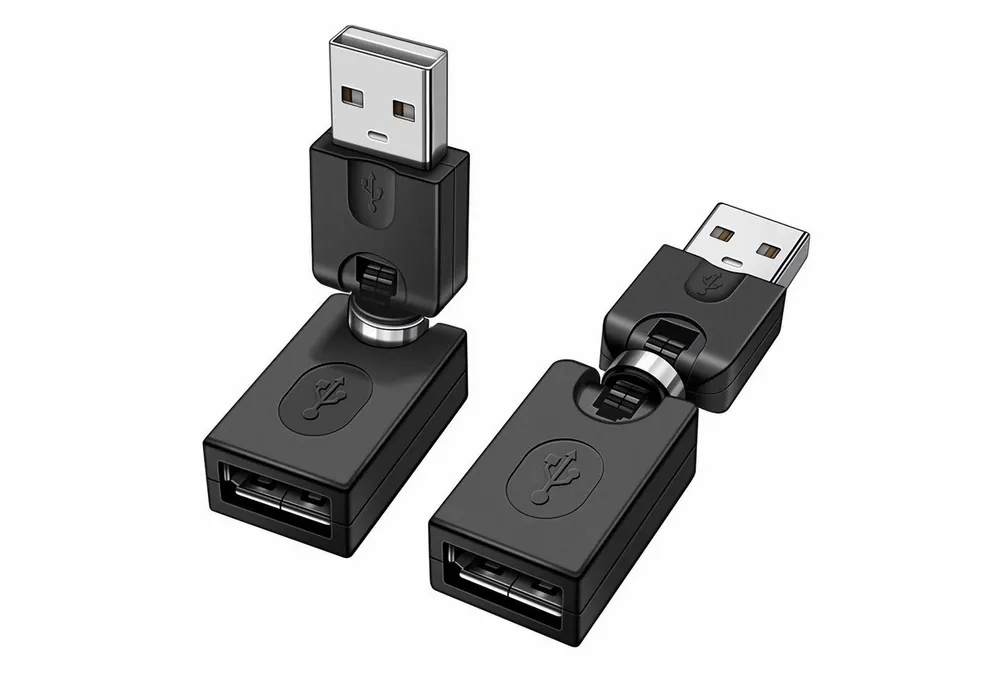 Bolwins G37 USB A Buchse auf Stecker Kabel Adapter Verlängerung PC Laptop 360° Computer-Adapter USB-A Stecker zu USB-A Buchse, 0 cm, 360° drehbar, Platzsparendes Winkel-Design, Plug & Play