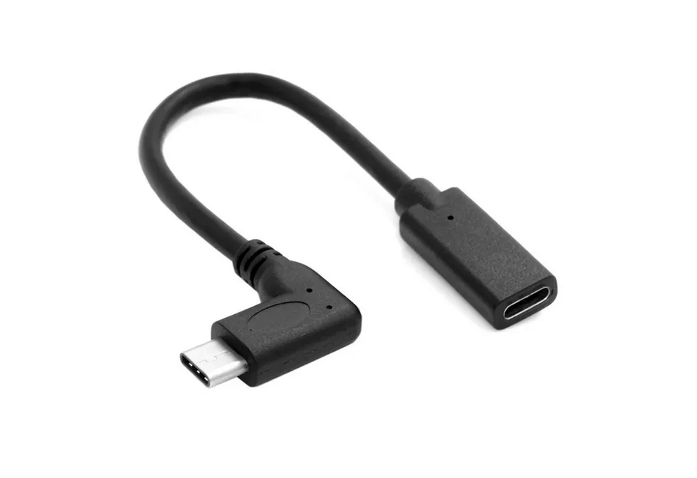 Bolwins H50 20cm USB Typ C Stecker auf Buchse Verlängerung abgewinkelt Kabel USB-Kabel, USB Typ C 3.1 Stecker (90° abgewinkelt), USB Typ C 3.1 Buchse (20 cm), OTG-fähig, 90-Grad-Winkelstecker, Plug & Play, kompakte Bauform
