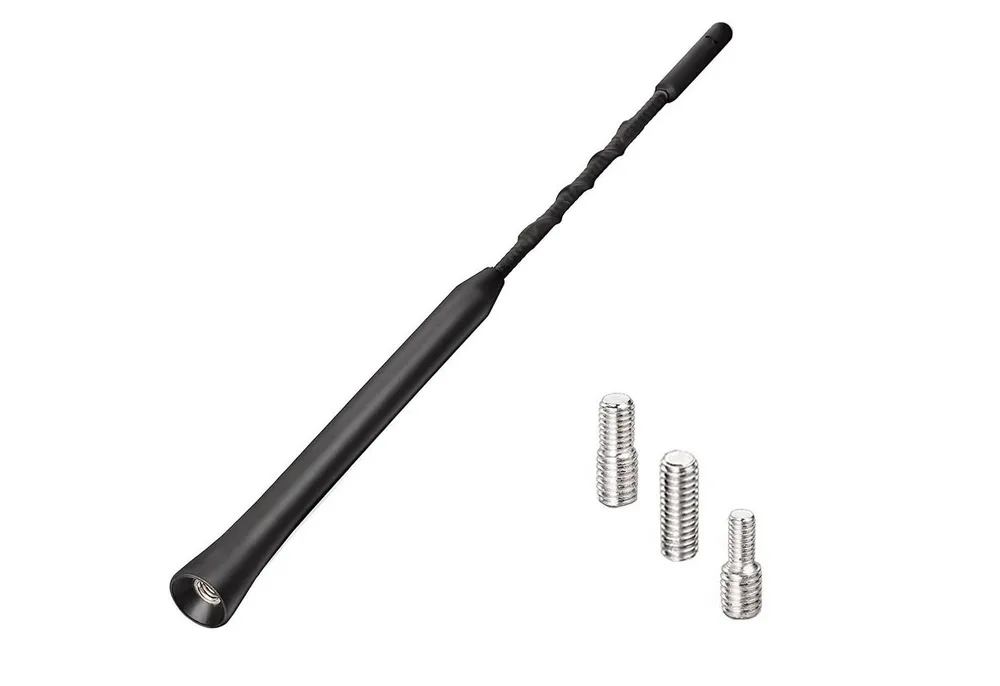 Bolwins H75 22cm KFZ Auto Antenne Stab Dachantenne Radio 16V Gewinde Adapter Dachantenne (FM/AM/GPS/GSM, für Fahrzeug, Verstärkung: 5 dB), starke Signalqualität, robustes Metallgehäuse, 22 cm Antennenlänge
