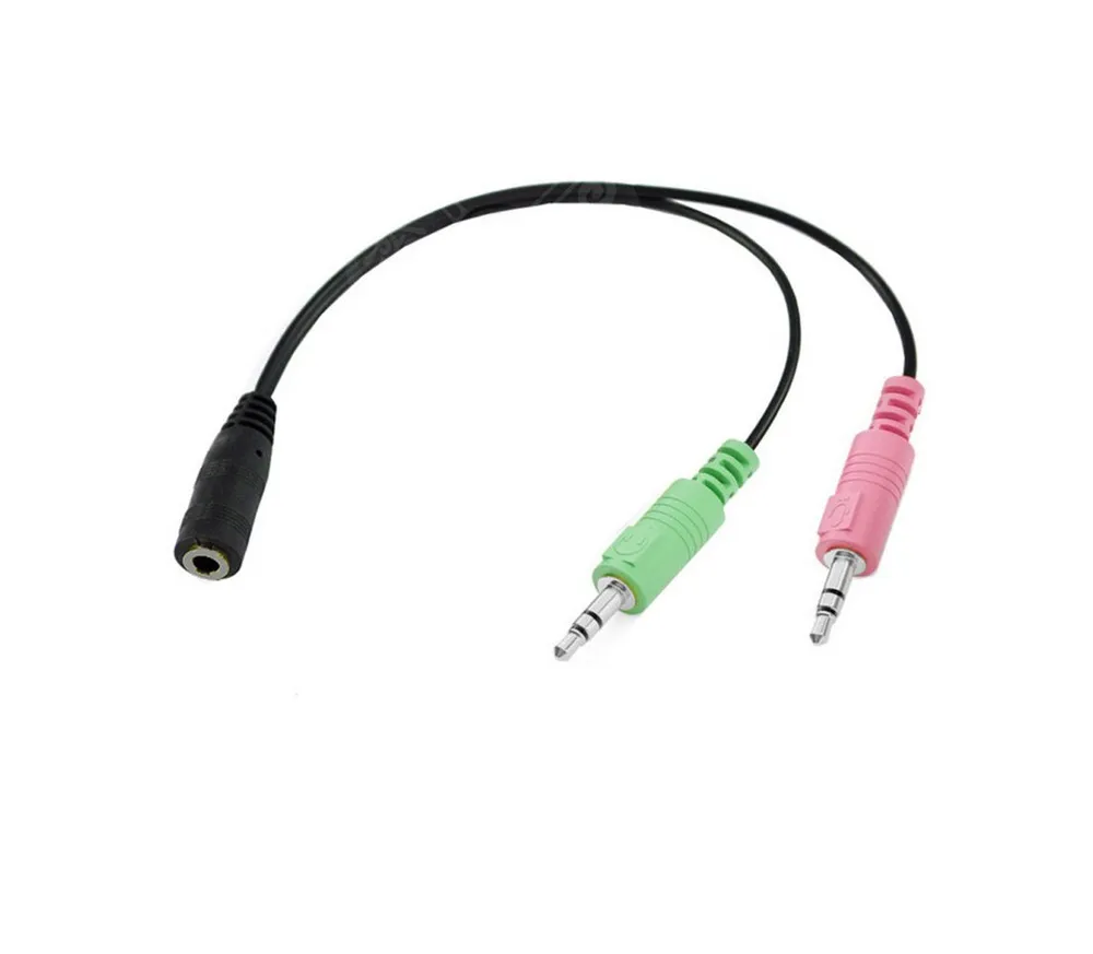 Bolwins I32 Headset PC Laptop Adapter 1x 3,5mm Klinke Buchse auf 2x 3,5mm 18cm Audio-Kabel, 3,5 mm Klinke Stecker, 3,5 mm Klinke Buchse (18 cm), Headset-Adapter, Audio- und Mikrofon-Splitter