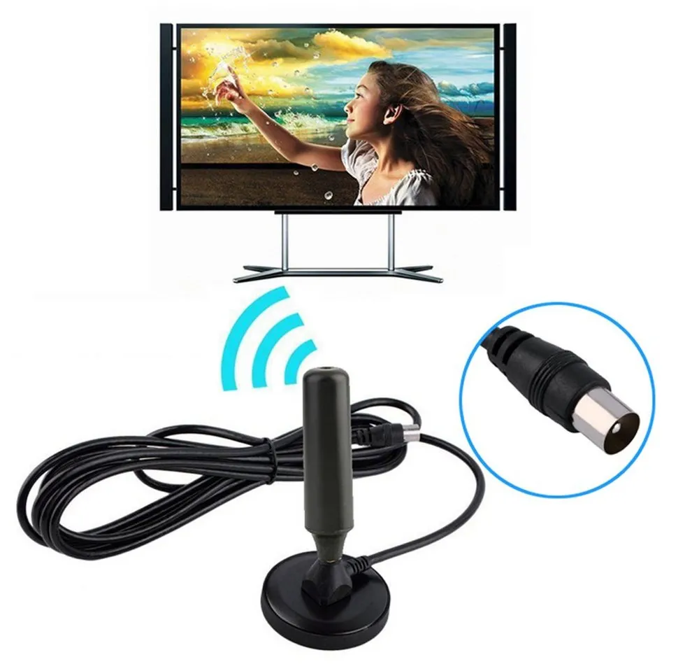 Bolwins J00C 20dB DVB-T DVBT2 aktive Verstärker Antenne Magnetfuß TV 5m Kabel Stabantenne (DVB-T / DVB-T2, für Innenbereich, Verstärkung: 20 dB), aktive Vollkern-Aluminiumantenne