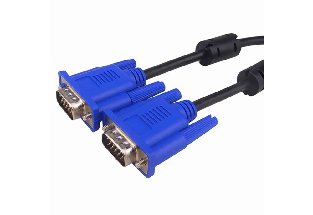Bolwins J12 VGA Kabel VGA auf VGA-Stecker 15-pol Monitor Anschlusskabel 150cm Computer-Kabel, VGA 15-pol Stecker, VGA 15-pol Stecker (150 cm), Doppelt geschirmt, 2 Ferritkerne, 75 Ohm, Plug & Play