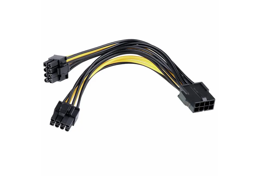Bolwins L28 8pin PCIe auf 2x 8pin (6+2) Grafikkarte Stromkabel PCI-E Adapter Computer-Kabel, PCI-E 8-Pin (weiblich), 2× PCI-E 6+2-Pin (männlich) (25 cm), Power-Splitter, hohe Flexibilität durch 6+2-Pin-Stecker