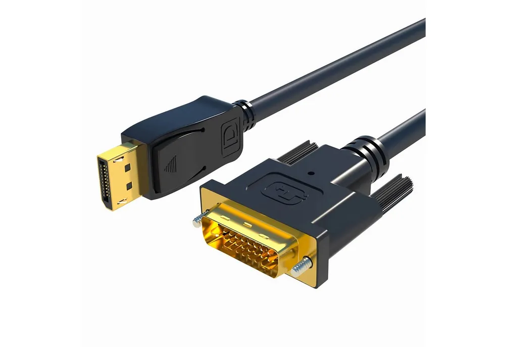 Bolwins M43 DisplayPort auf DVI Adapterkabel 1,8 m, 24+1, Laptop-PC-Monitor Video-Kabel, Displayport Stecker, DVI 24+1 Stecker (180 cm), Full HD 1080p HDCP-Unterstützung Hot-Swap-fähig