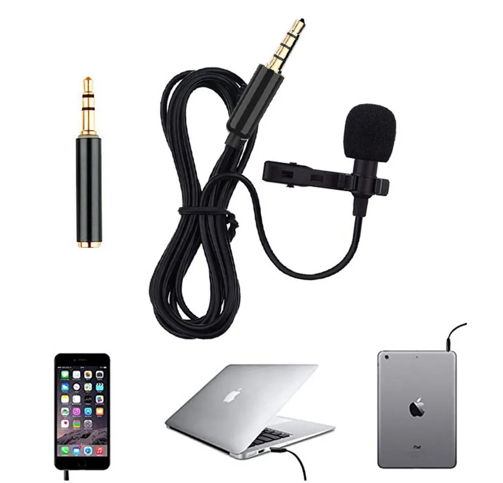 Bolwins Mikrofon P85C Lavalier Mikrofon Ansteckmikrofon für 3.5mm Handy PC mit Clip (Set, 2-tlg), Omnidirektionales Lavalier-Mikrofon für klare Sprachaufnahmen