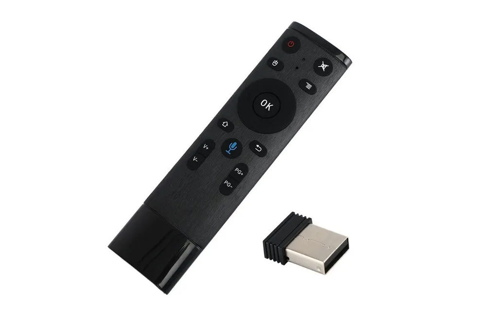 Bolwins O21 USB WiFi Air Maus Gyro Stimme Fernbedienung PC Smart TV Media Box Universal-Smart-TV-Fernbedienung (1-in-1, 2.4 GHz Air Mouse Fernbedienung mit Gyrosensor, kabellos, Plug & Play)
