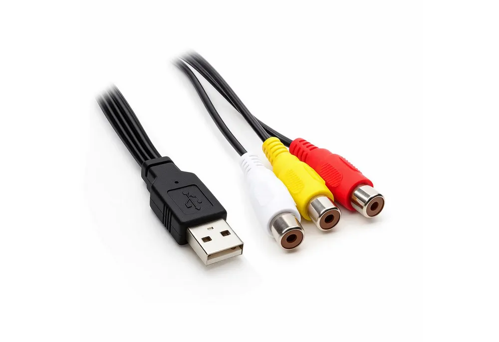 Bolwins O28 USB auf Cinch Kabel USB 2.0 Stecker zu 3 Cinch 3RCA Buchse AV 1,5m Audio- & Video-Kabel, USB-A Stecker, 3×RCA Buchse (150 cm), Plug & Play, Audio- & Videoübertragung