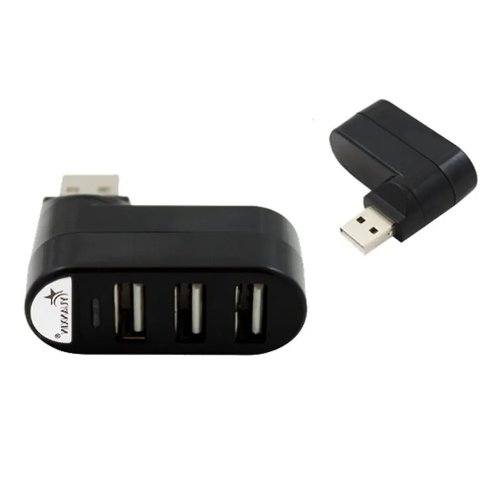 Bolwins O39 USB 2.0 Hub 3x Port Verteiler Adapter drehbar 180° für PC Laptop USB-Adapter USB-A zu USB Typ A, 0 cm, 3-Port USB-Hub, LED-Anzeige, 180° drehbar, Plug & Play, Hot-Swap-fähig