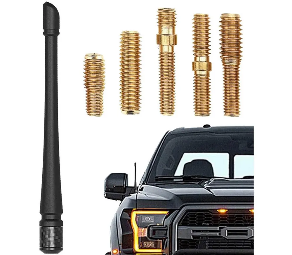 Bolwins O53 Autoantenne FM AM DAB Autoradio Stab Dachantenne Gewinde Adapter Dachantenne (AM/FM/DAB/GPS/GSM, für Fahrzeug, Verstärkung: 6 dB), 19,7 cm, robust, wetterfest, einfache Montage, 6 Adapter