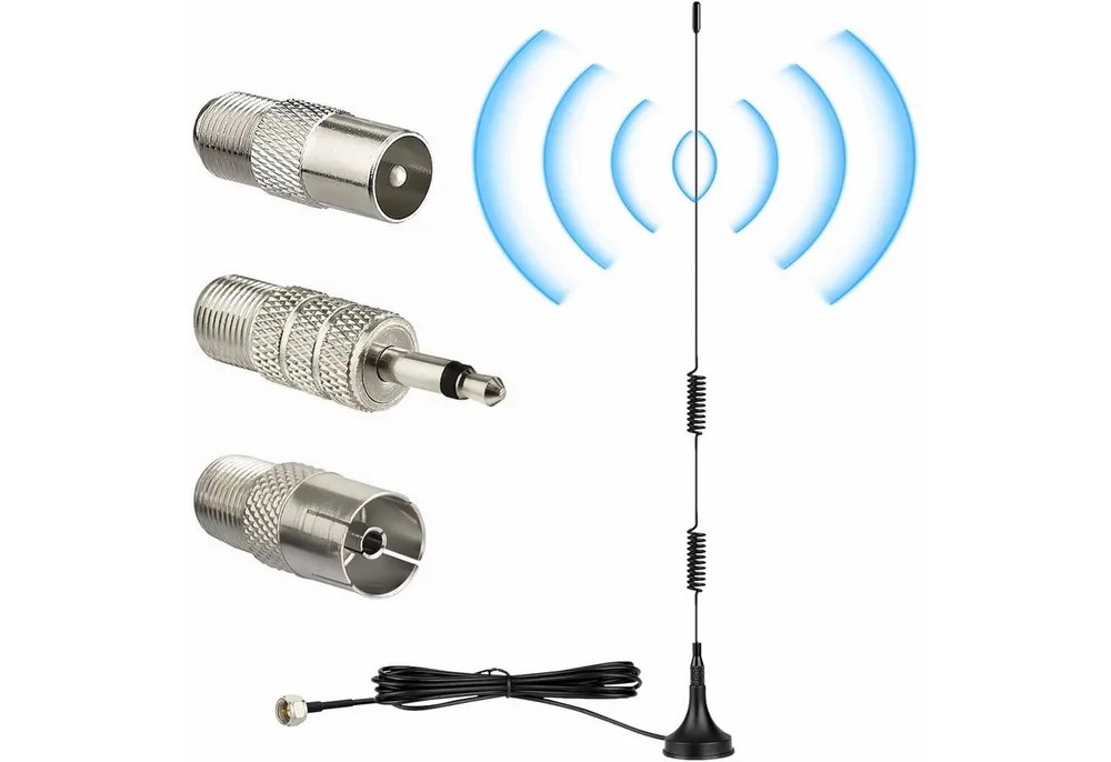 Bolwins O56C DAB UKW FM Radio Antenne 3m Kabel & Magnetfuß für Digitales Radio Innenantenne (FM (UKW), für für Innenbereich, Verstärkung: 7 dB), FM-Dipolantenne Signalverstärkung Einfache Installation