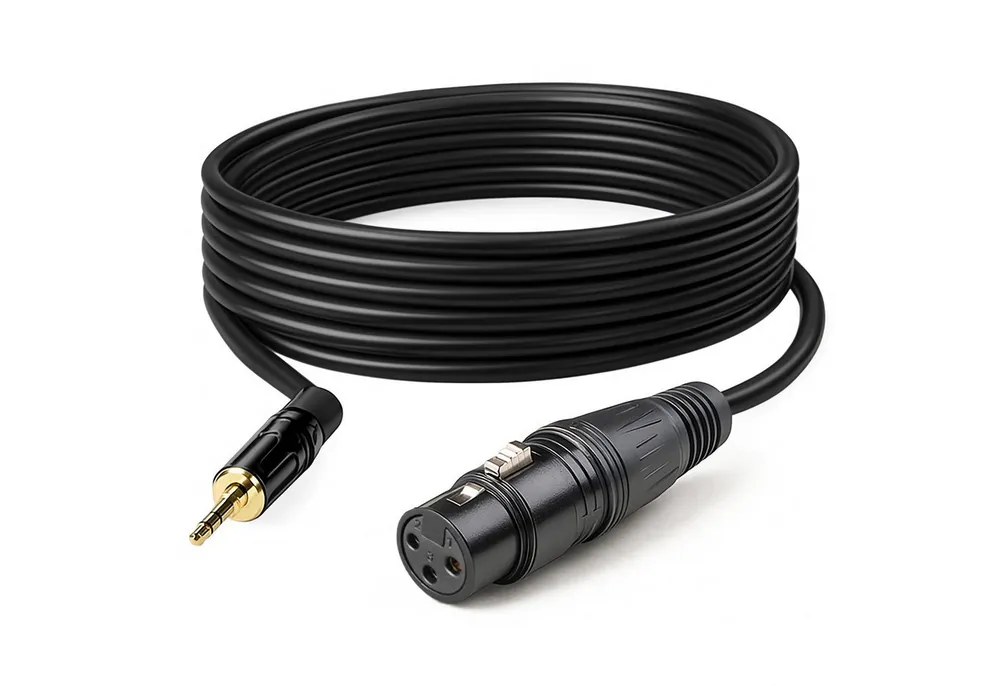 Bolwins O61C XLR auf 3,5mm Klinke Audio Mikrofonkabel 5m AUX IN/OUT Adapter Audio-Kabel, 3,5 mm Stereo TRS Klinkenstecker, XLR Buchse (3-polig, Female) (500 cm), XLR auf 3,5 mm Klinke Audiokabel Studioqualität Audioübertragung