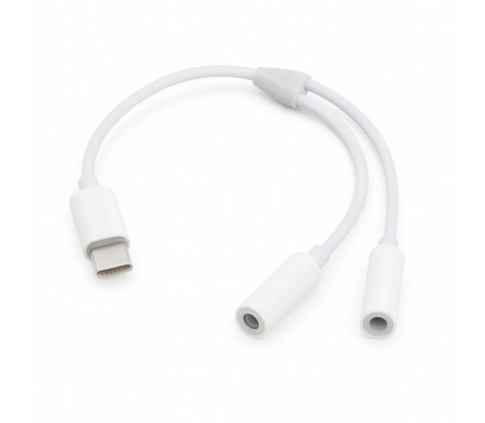 Bolwins P05 USB-C auf 2x 3,5mm Klinke Audio Adapter Kopfhörer Aux Splitter USB-Kabel, USB-C Stecker, 2× 3,5 mm Klinkenbuchse (13.5 cm), Dual-Audioausgabe, nur Audio (kein Mikrofon)