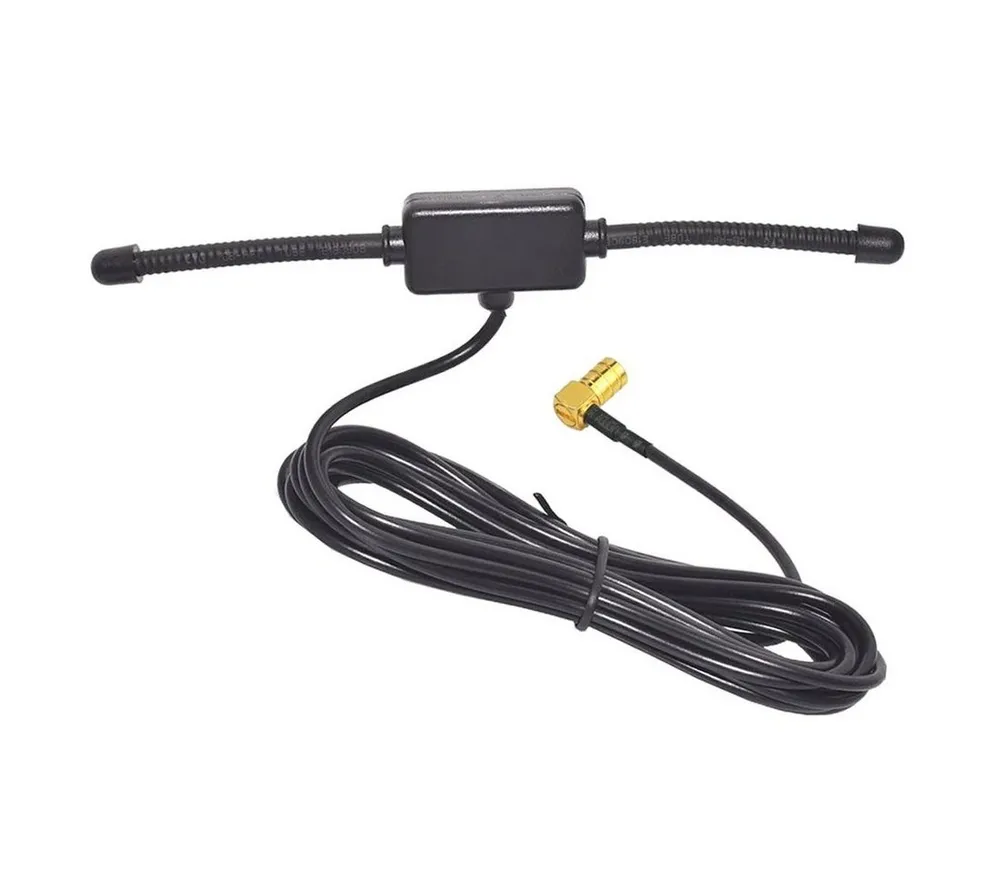 Bolwins Q62 DAB+ Scheiben Antenne SMB Adapter DAB Auto Radio Antenne Patch 3m Innenantenne (DAB+ Empfang, für Fahrzeug, Verstärkung: 4 dB), Selbstklebend, Elektronisch verstärkt