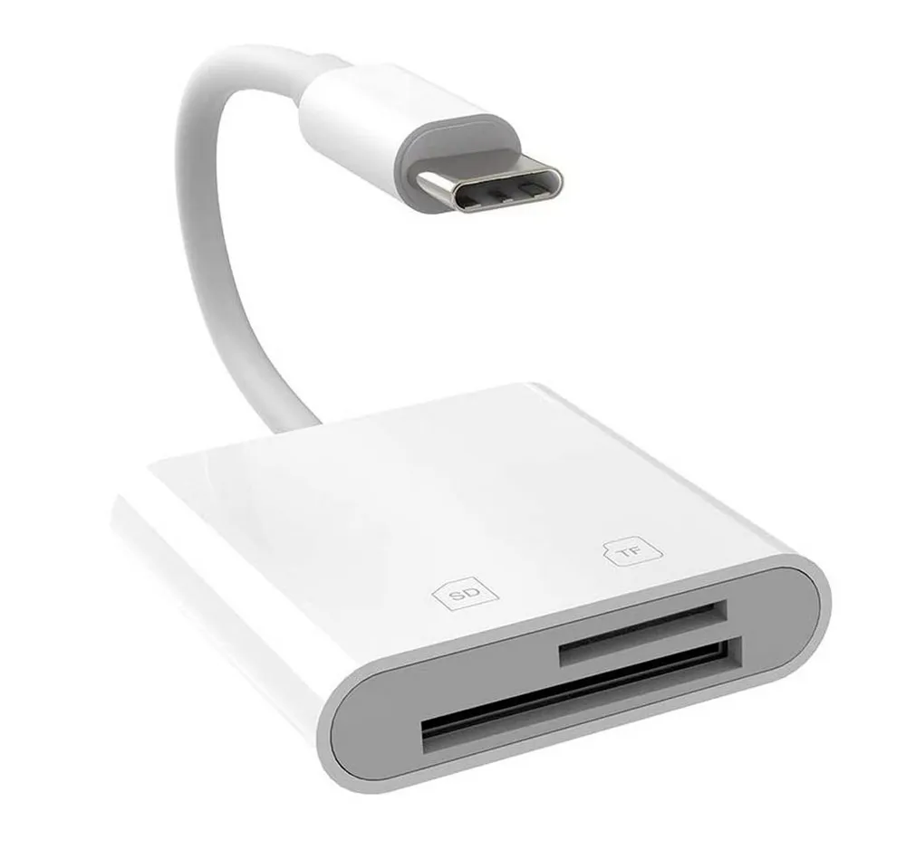 Bolwins Speicherkartenleser I56 USB-C SD/TF Kartenleser 2in1 – Speicherkarten Adapter, SD- und microSD-Kartenleser Schnelle Datenübertragung