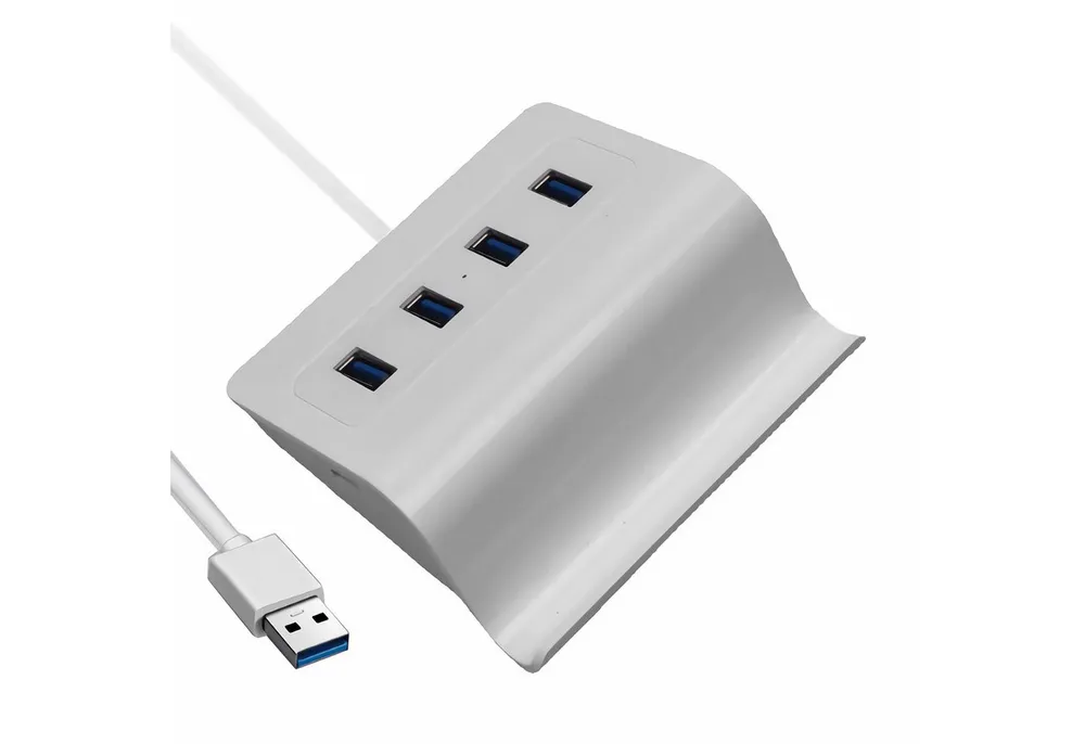 Bolwins USB-Verteiler M49 5in1 USB 3.0 Hub 4x USB Verteiler Handyhalter Smartphone PC Laptop (USB-Hub, 1-St., 4-Port USB 3.0 Hub mit zusätzlicher USB-C-Stromversorgung), 4× USB 3.0 Anschlüsse, Geschwindigkeitsanpassung bis 4,8 Gbps