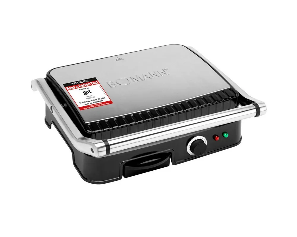 BOMANN Kontaktgrill KG 2242 CB, Kontaktgrill, beidseitiges Grillen, 2000W